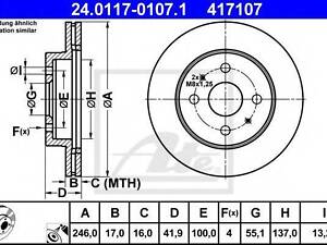 Тормозной диск ATE 24011701071 на SUBARU JUSTY IV