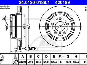 Тормозной диск ATE 24012001891 на BMW 3 купе (E36)