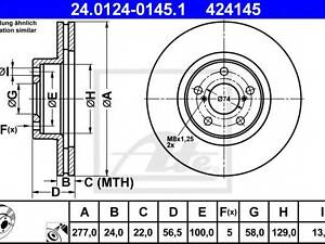 Тормозной диск ATE 24012401451 на SUBARU LIBERTY I (BC)