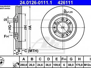 Тормозной диск ATE 24012601111 на OPEL FRONTERA A (5_MWL4)