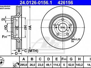 Тормозной диск ATE 24012601561 на TOYOTA AVENSIS седан (ZRT27, ADT27)