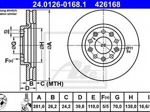 Тормозной диск ATE 24012601681 на ALFA ROMEO GIULIETTA (940)