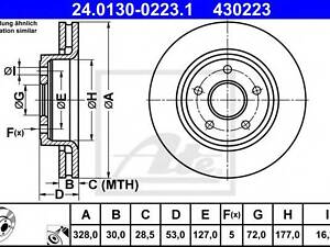 Тормозной диск ATE 24013002231 на JEEP GRAND CHEROKEE III (WH, WK)