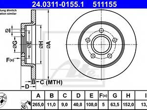 Тормозной диск ATE 24031101551 на FORD C-MAX (DM2)