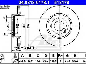 Тормозной диск ATE 24031301781 на VW PASSAT (3A2, 35I)