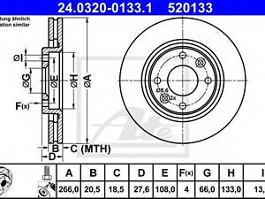 Тормозной диск ATE 24032001331 на CITROËN BX (XB-_)