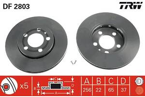 Тормозной диск AUDI A2 (8Z0) / AUDI A3 (8L1) / VW GOLF (1J5) 1995-2022 г.