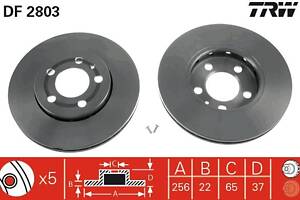 Тормозной диск AUDI A2 (8Z0) / AUDI A3 (8L1) / VW GOLF (1J5) 1995-2022 г.