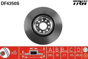 Тормозной диск AUDI A3 (8P1) / VW GOLF (5K1) / SEAT LEON (1P1) 2003-2017 г.