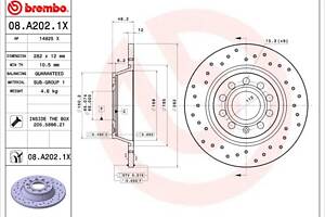 Тормозной диск AUDI A3 (8P7) / VW GOLF (1K1) / AUDI Q3 (F3B) 2003-2022 г.