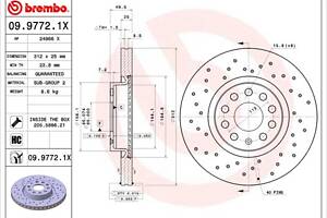 Тормозной диск AUDI A3 (8YS) / AUDI Q3 (F3B) / SEAT LEON (KL1) 2001-2022 г.