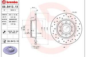 Тормозной диск AUDI A3 (8YS) / SEAT LEON (KL1) / SEAT ALTEA (5P1) 2003-2021 г.