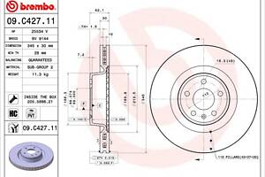 Тормозной диск AUDI A6 C7 (4G5, 4GD) / AUDI A6 Allroad C7 (4GH, 4GJ) 2010-2018 г.