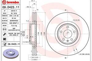 Тормозной диск AUDI A6 C8 (4A2) / AUDI A5 (F53, F5P) / AUDI Q5 (FYB, FYG) 2001- г.