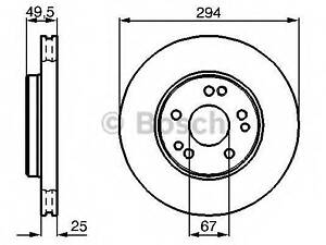 Гальмівний диск BOSCH 0986478428 MERCEDES-BENZ KOMBI Break (S124)