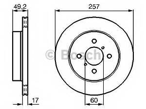 Гальмівний диск BOSCH 0986478984 на SUZUKI IGNIS (FH)