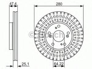 Тормозной диск BOSCH 0986479625 на HONDA ACCORD EURO VIII (CL)