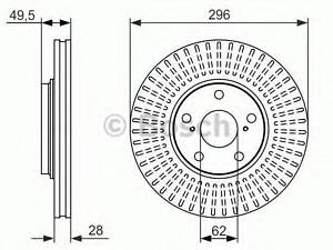 Тормозной диск BOSCH 0986479664 на LEXUS RX (MCU15)