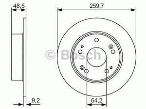 Тормозной диск BOSCH 0986479T81 на HONDA ACCORD VIII (CM)