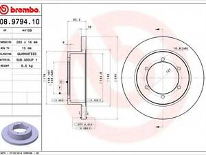 Тормозной диск BREMBO 08979410 на NISSAN CABSTAR