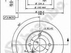 Гальмівний диск BREMBO 09476514 на AUDI 4000 (81, 85, B2)