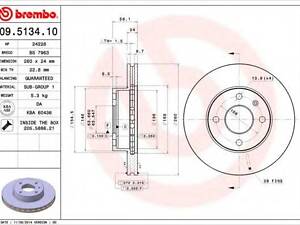 Тормозной диск BREMBO 09513410 на FORD ESCORT Mk IV (GAF, AWF, ABFT)