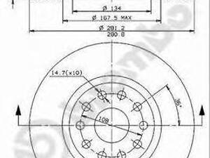 Гальмівний диск BREMBO 09676711 на ALFA ROMEO 166 седан (936)