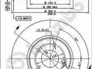 Тормозной диск BREMBO 09830411 на MERCEDES-BENZ E-CLASS седан (W210)