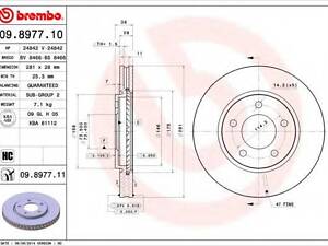 Гальмівний диск BREMBO 09897711 на CHRYSLER GRAND VOYAGER IV (RG, RS)