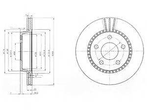 Диск гальмівний DELPHI BG2519 на AUDI A6 седан (4A, C4)