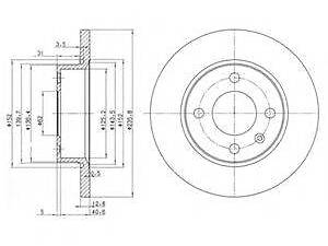 Тормозной диск DELPHI BG2910 на SKODA FELICIA (6U1)