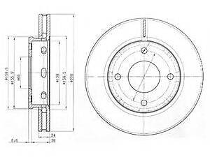 Гальмівний диск DELPHI BG3987 на SMART FORFOUR (454)