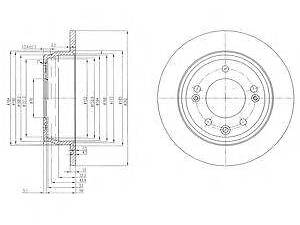 Диск гальмівний DELPHI BG4082C на KIA CEE'D SW (ED)