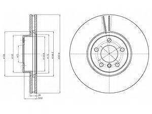 Тормозной диск DELPHI BG9063C на BMW X5 (E70)