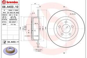 Тормозной диск DODGE CHARGER / DODGE CHALLENGER / CHRYSLER 300C (LX, LE) 2004-2012 г.