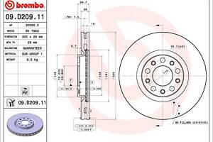 Тормозной диск FIAT 500X (334_) / JEEP RENEGADE (BU, B1) 2014- г.