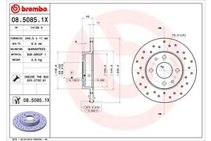 Тормозной диск FORD KA (RU8) / LANCIA Y (840_) / FIAT 500 (312_) 1985-2016 г.