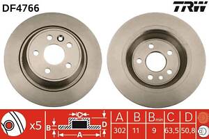 Тормозной диск FORD KUGA / FORD S-MAX (WA6) / FORD MONDEO (BA7) 2004-2019 г.