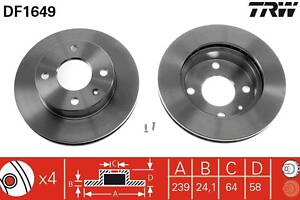 Тормозной диск FORD ORION (AFF) / FORD SIERRA (BNC) 1980-1995 г.