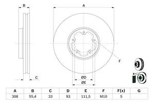 Тормозной диск FORD TRANSIT V363 (FCD, FDD) / FORD TOURNEO CUSTOM V362 (F3) 2012- г.