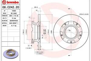 Тормозной диск FORD TRANSIT V363 (FCD, FDD) / FORD TOURNEO CUSTOM V362 (F3) 2012- г.