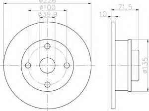 Тормозной диск HELLA PAGID 8DD355101661 на VW GOLF Mk II (19E, 1G1)