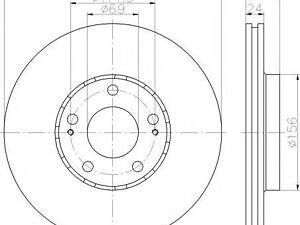 Тормозной диск HELLA PAGID 8DD355111571 на MITSUBISHI OUTLANDER II (CW_W, ZG, ZH)