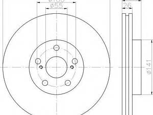 Тормозной диск HELLA PAGID 8DD355111631 на TOYOTA AVENSIS Combi (T25)