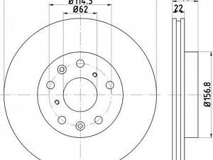 Тормозной диск HELLA PAGID 8DD355113631 на SUZUKI SX4 (EY, GY)