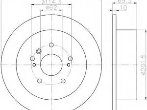 Тормозной диск HELLA PAGID 8DD355114991 на TOYOTA HARRIER (MCU3_, MHU3_, ACU3_, GSU3_)