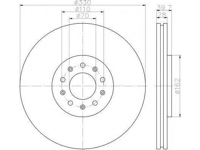 Тормозной диск HELLA PAGID 8DD355116651 на ALFA ROMEO GIULIETTA (940)