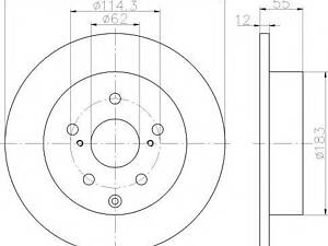 Тормозной диск HELLA PAGID 8DD355118881 на LEXUS HS (ANF10)