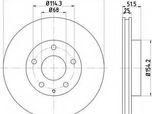 Тормозной диск HELLA PAGID 8DD355120441 на MAZDA AXELA (BM)