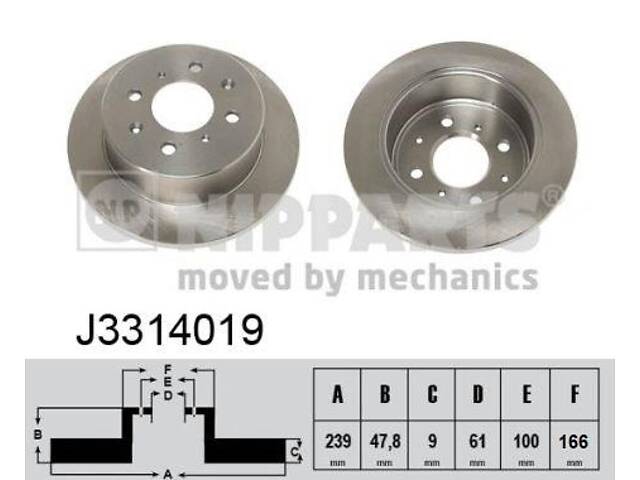 Тормозной диск HONDA NSX (NA) / HONDA ACCORD (CA) / HONDA CRX (EH, EG) 1985-2008 г.